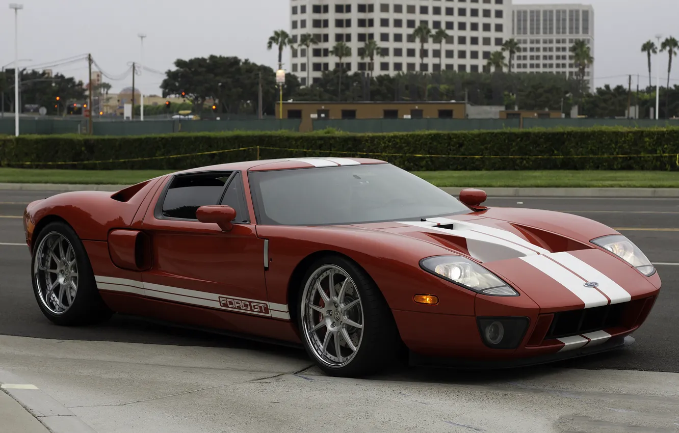 Photo wallpaper red, wheels, ford, hre, gt