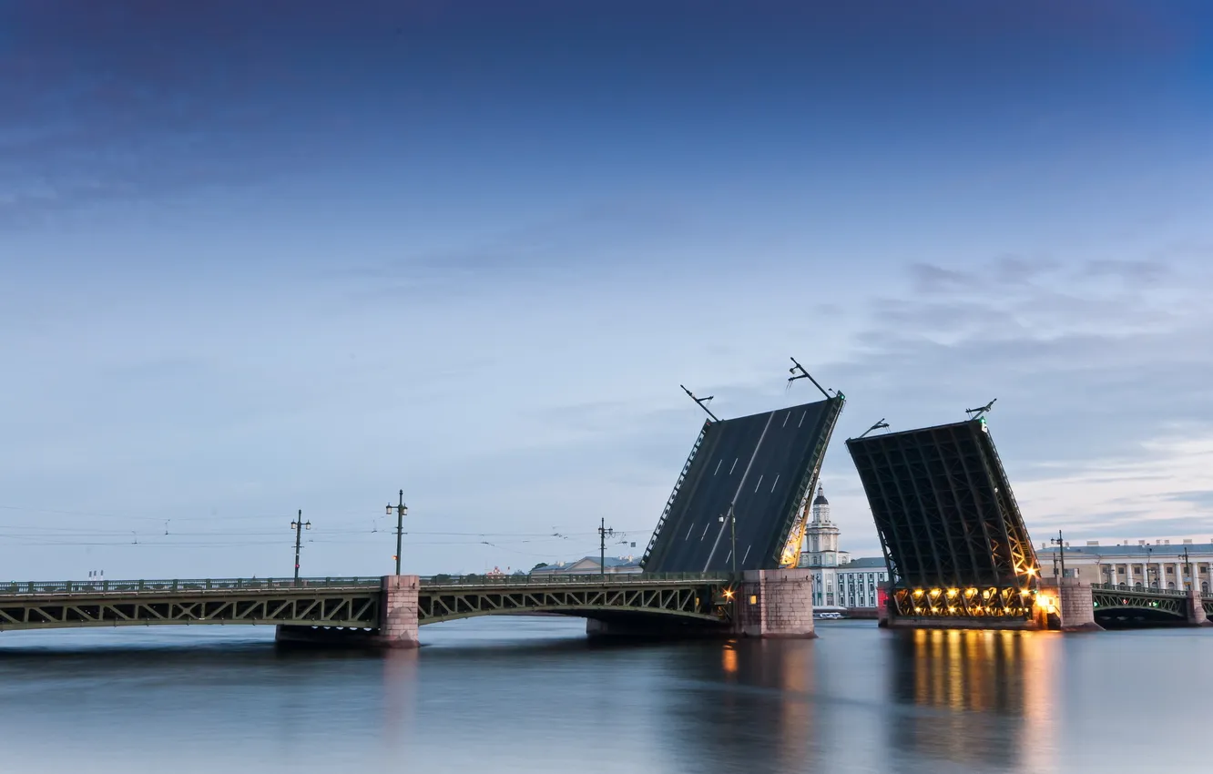 Photo wallpaper bridge, the city, river