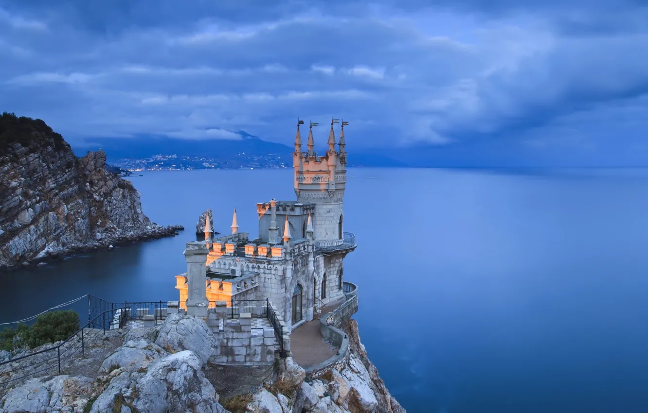 Photo wallpaper coast, the evening, Crimea, Swallow's nest