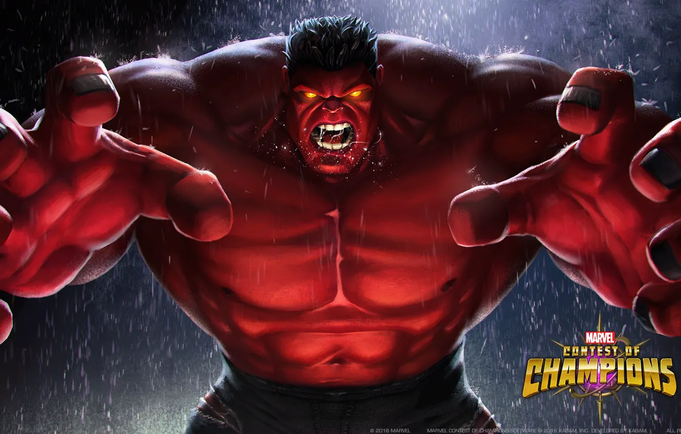 Photo wallpaper Hulk, Marvel, Red Hulk, ralk, MCOC, Ralk