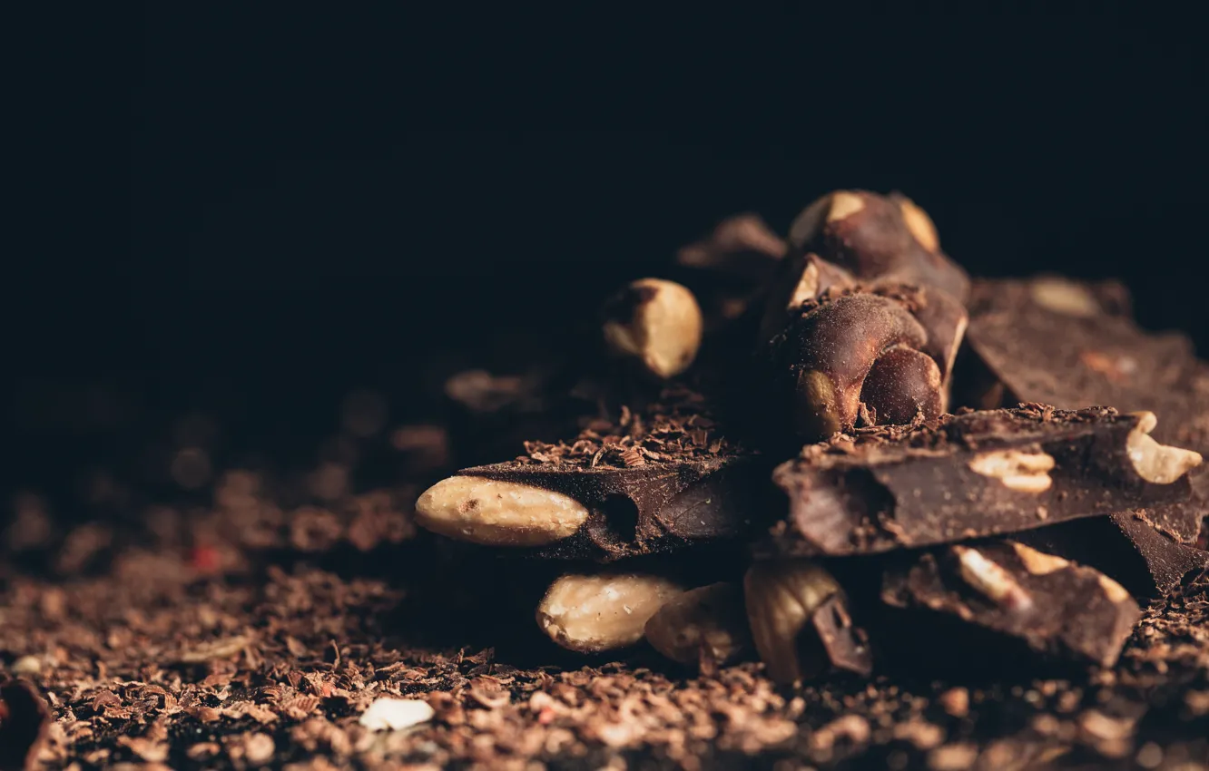 Photo wallpaper chocolate, sweets, nuts