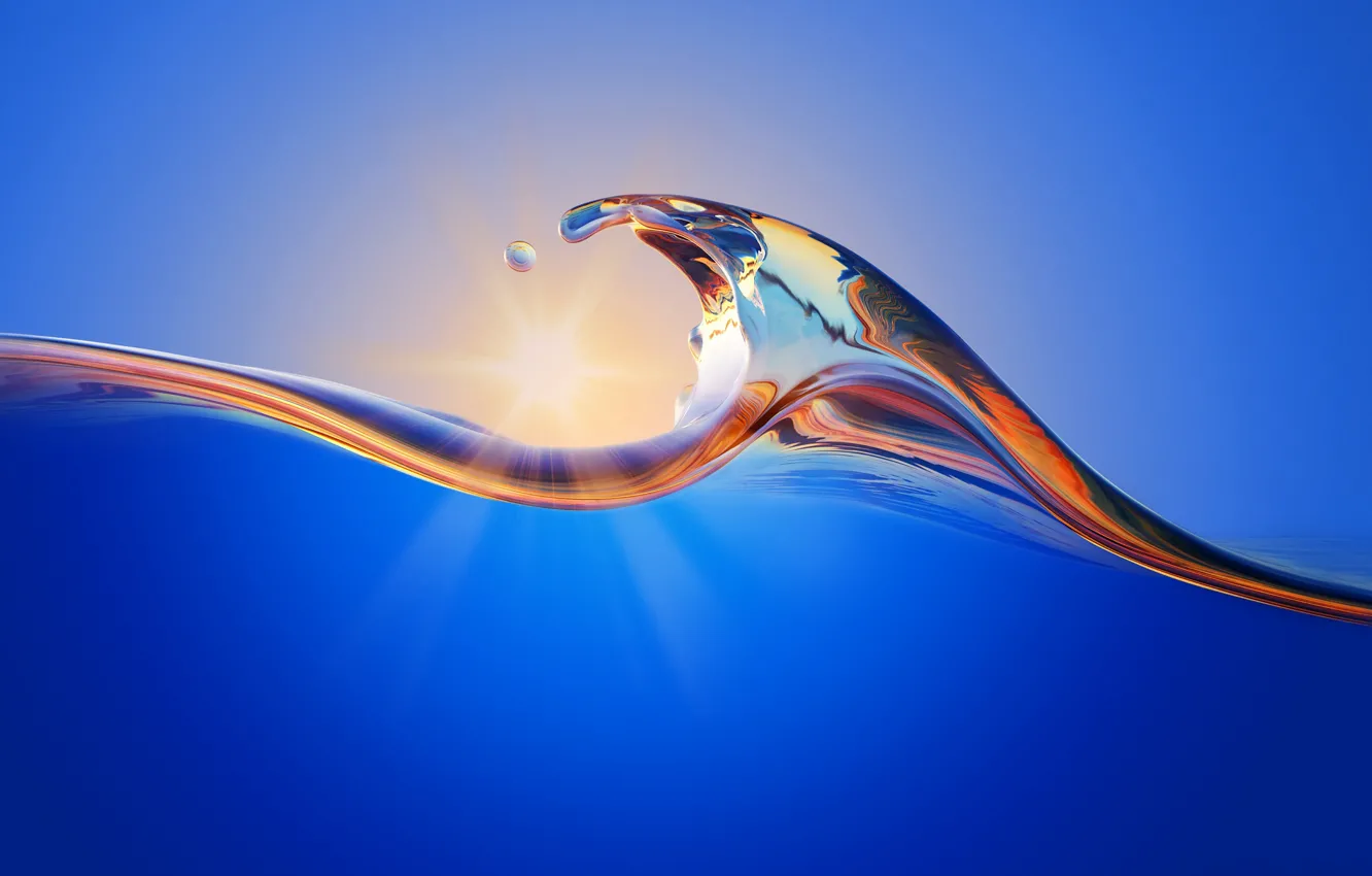 Photo wallpaper wave, water, splash