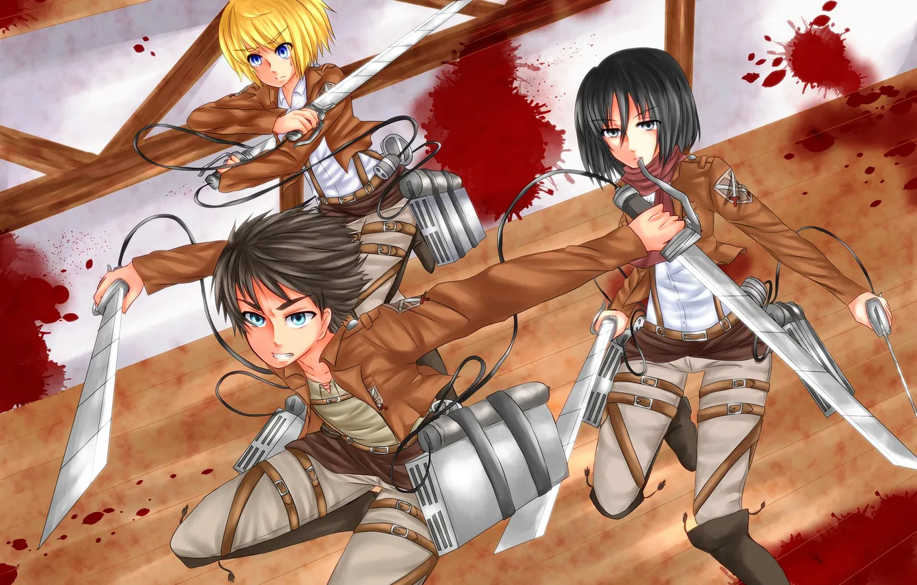 Photo wallpaper look, girl, the city, weapons, anger, blood, soldiers, guy