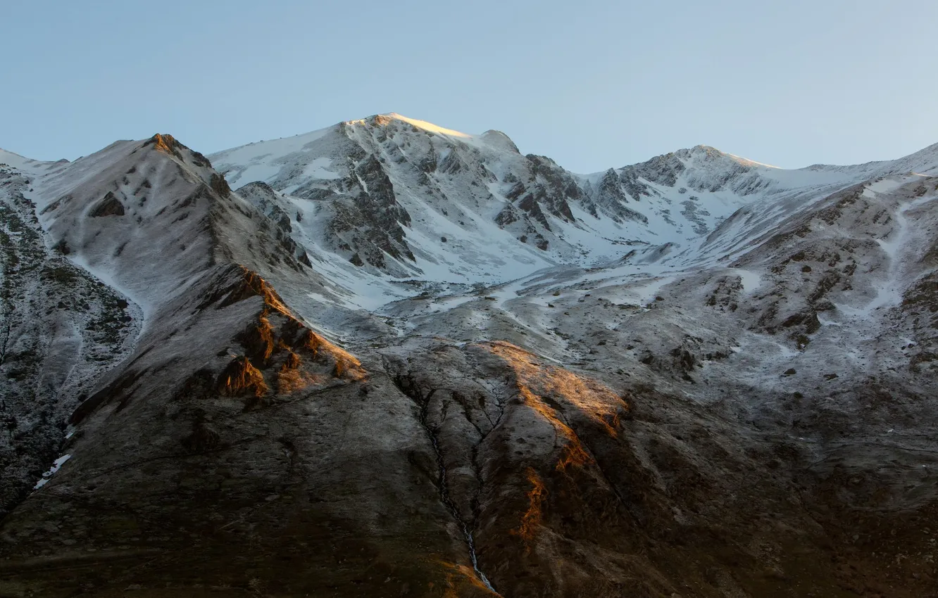 Photo wallpaper winter, snow, landscape, mountains, nature