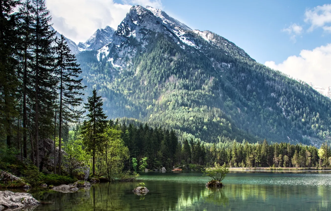 Photo wallpaper landscape, mountains, nature, lake