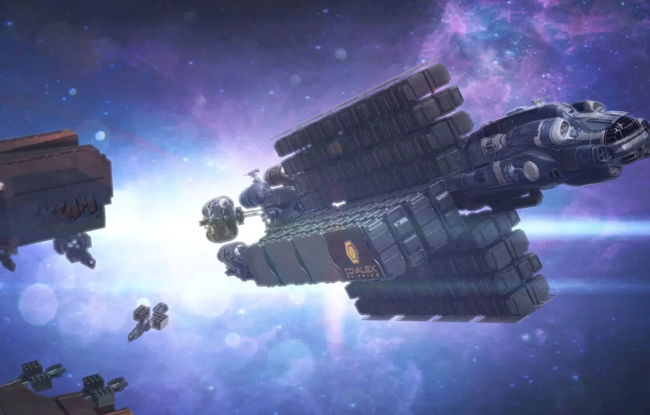 Photo wallpaper space, stars, flight, ship, Star Citizen