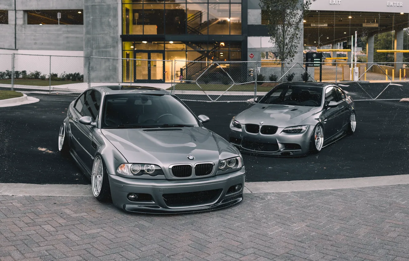 Photo wallpaper bmw, grey, e92, e46, m3