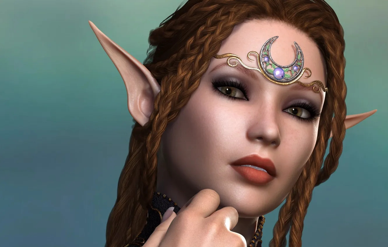 Photo wallpaper look, girl, background, portrait, elf