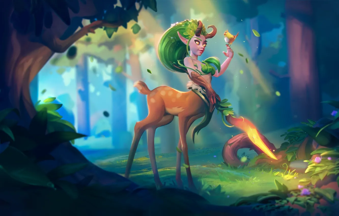 Photo wallpaper forest, fantasy, art, children's, Lunara, smirnovschool, Marina Nechaeva