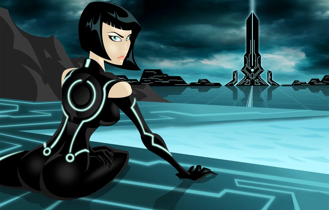 Photo wallpaper fiction, grid, TRON: Legacy, Quorra