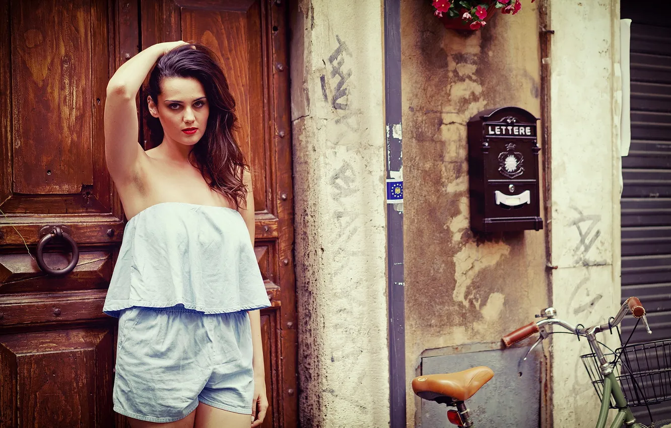 Photo wallpaper girl, pose, background