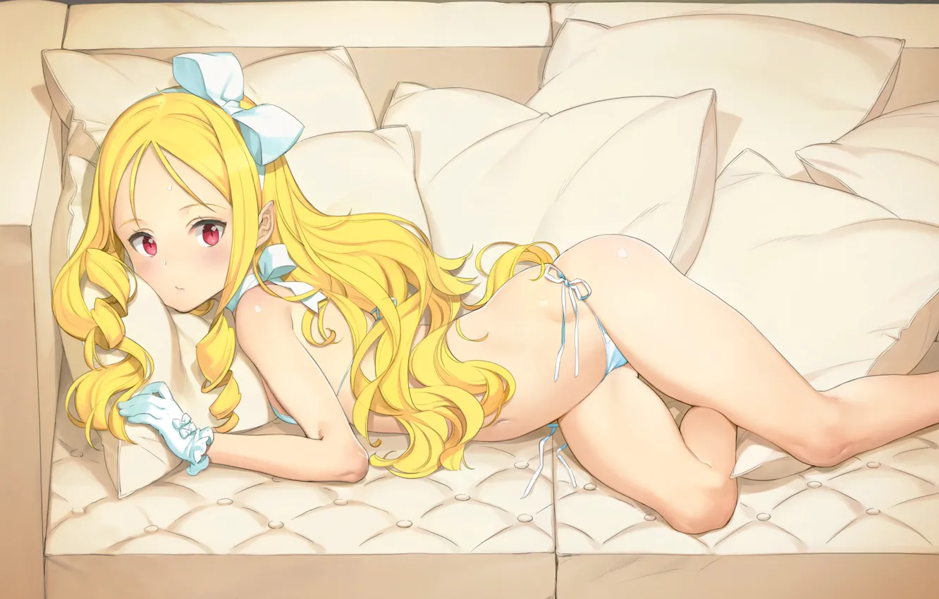 Photo wallpaper girl, sofa, art, bikini, bikini, EroManga Sensei