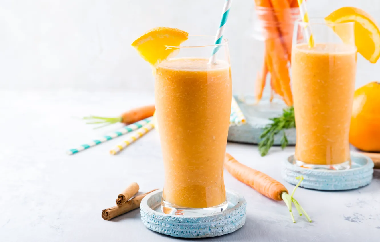 Photo wallpaper orange, fresh, smoothies, carrot, Iryna Melnyk
