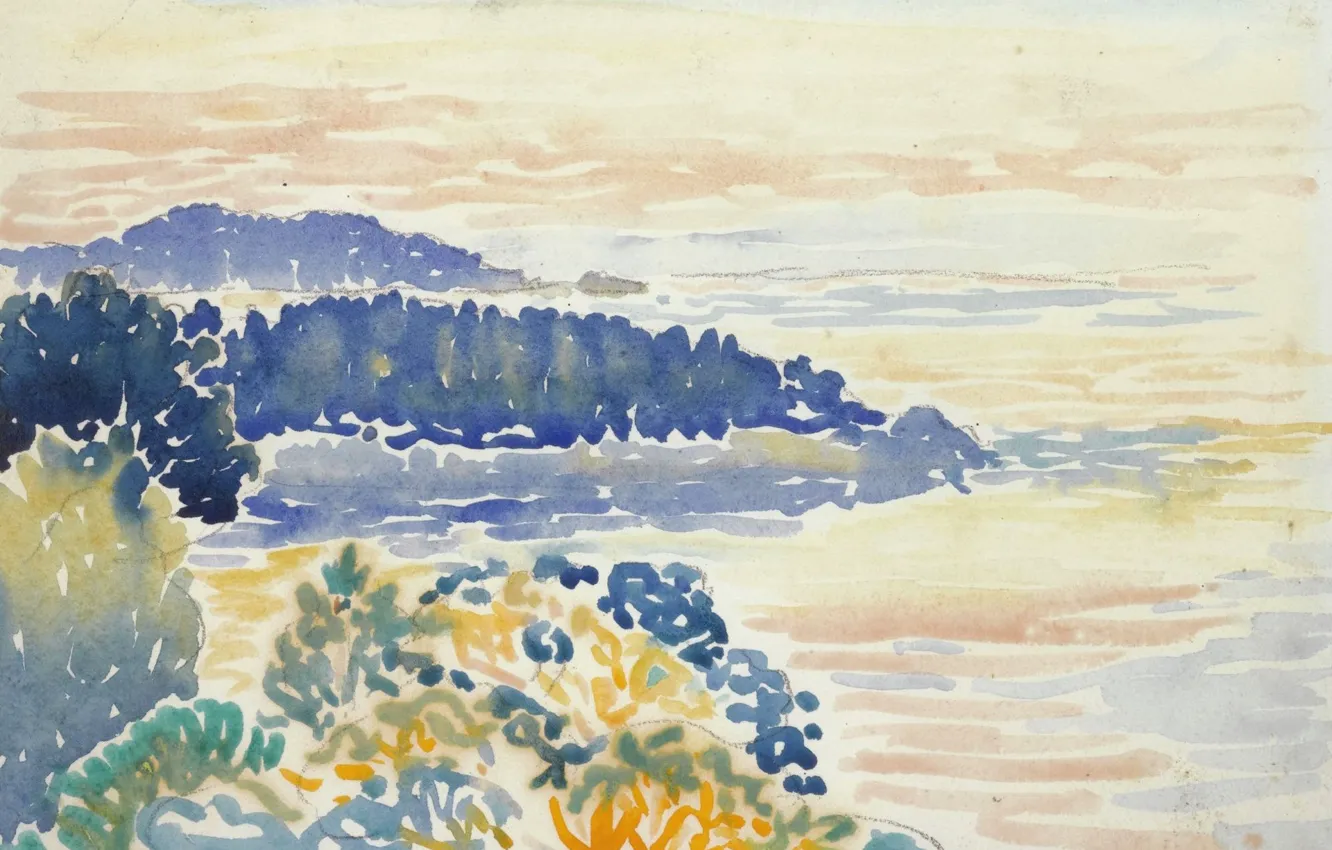 Wallpaper figure, watercolor, Henri Edmond Cross, Henri Cross