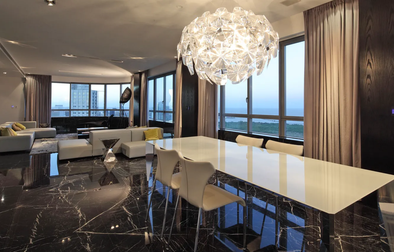 Photo wallpaper design, interior, living space