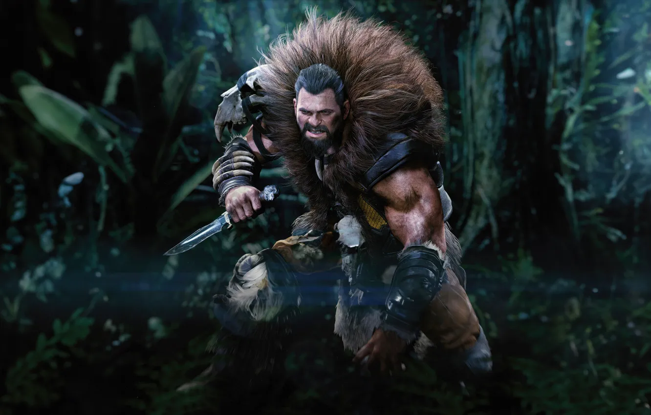 Photo wallpaper sake, game, forest, jungle, Marvel, blade, knife, bones