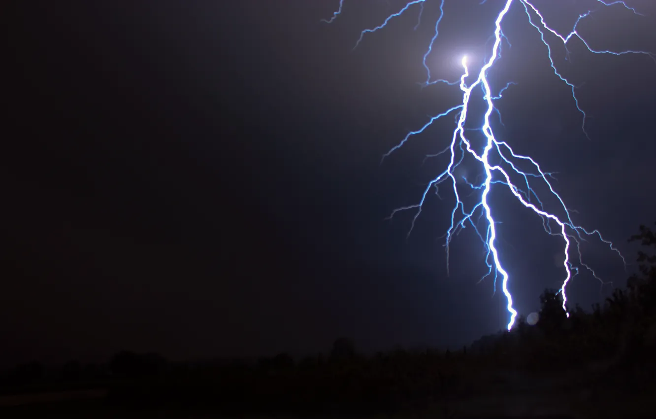 Photo wallpaper the storm, the sky, element, lightning