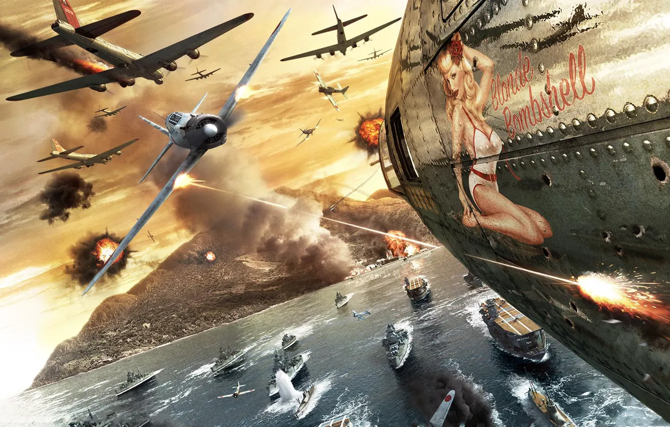 Photo wallpaper the sky, girl, the plane