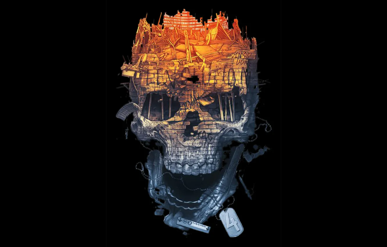 Photo wallpaper death, background, skull, minimalism