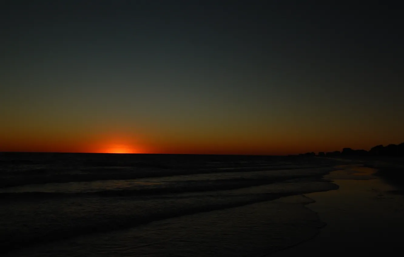 Photo wallpaper the sky, sunset, the ocean, shore, FL, horizon, USA, sky
