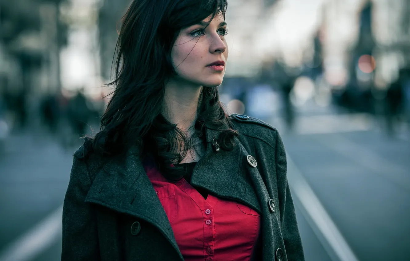 Photo wallpaper look, the city, portrait, bokeh