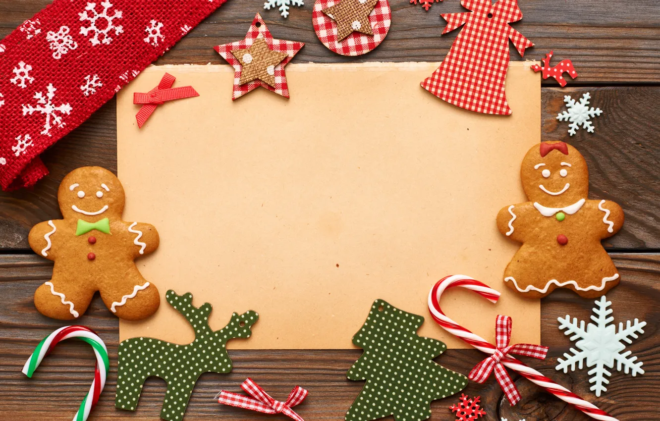 Photo wallpaper decoration, new year, cookies, candy, merry christmas, cookies, decoration, gingerbread