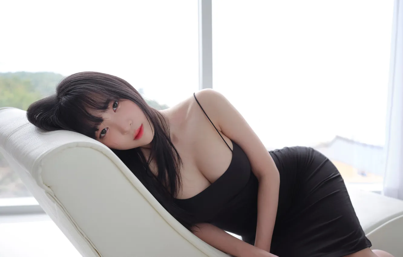 Photo wallpaper look, sexy, pose, model, portrait, makeup, figure, dress