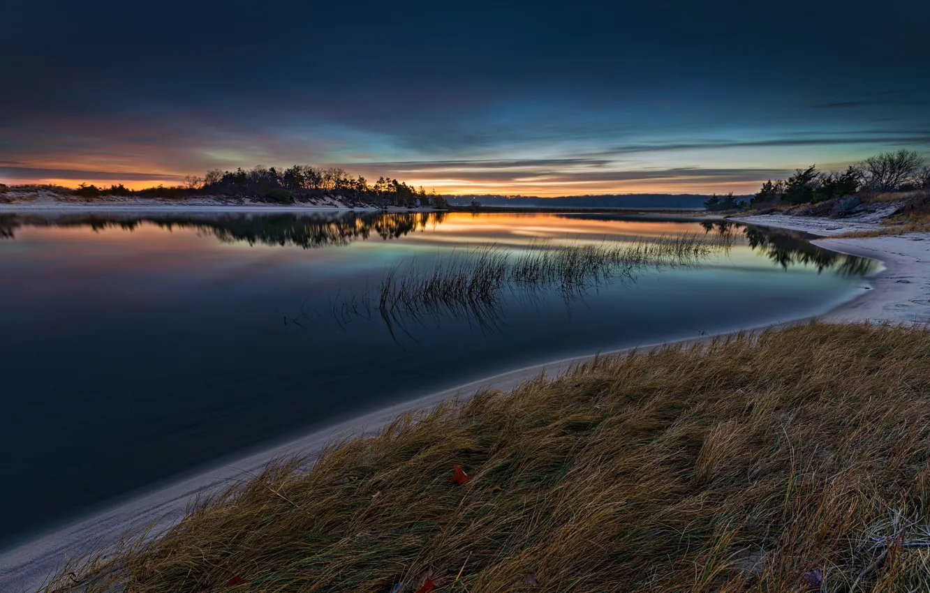 Photo wallpaper night, nature, river