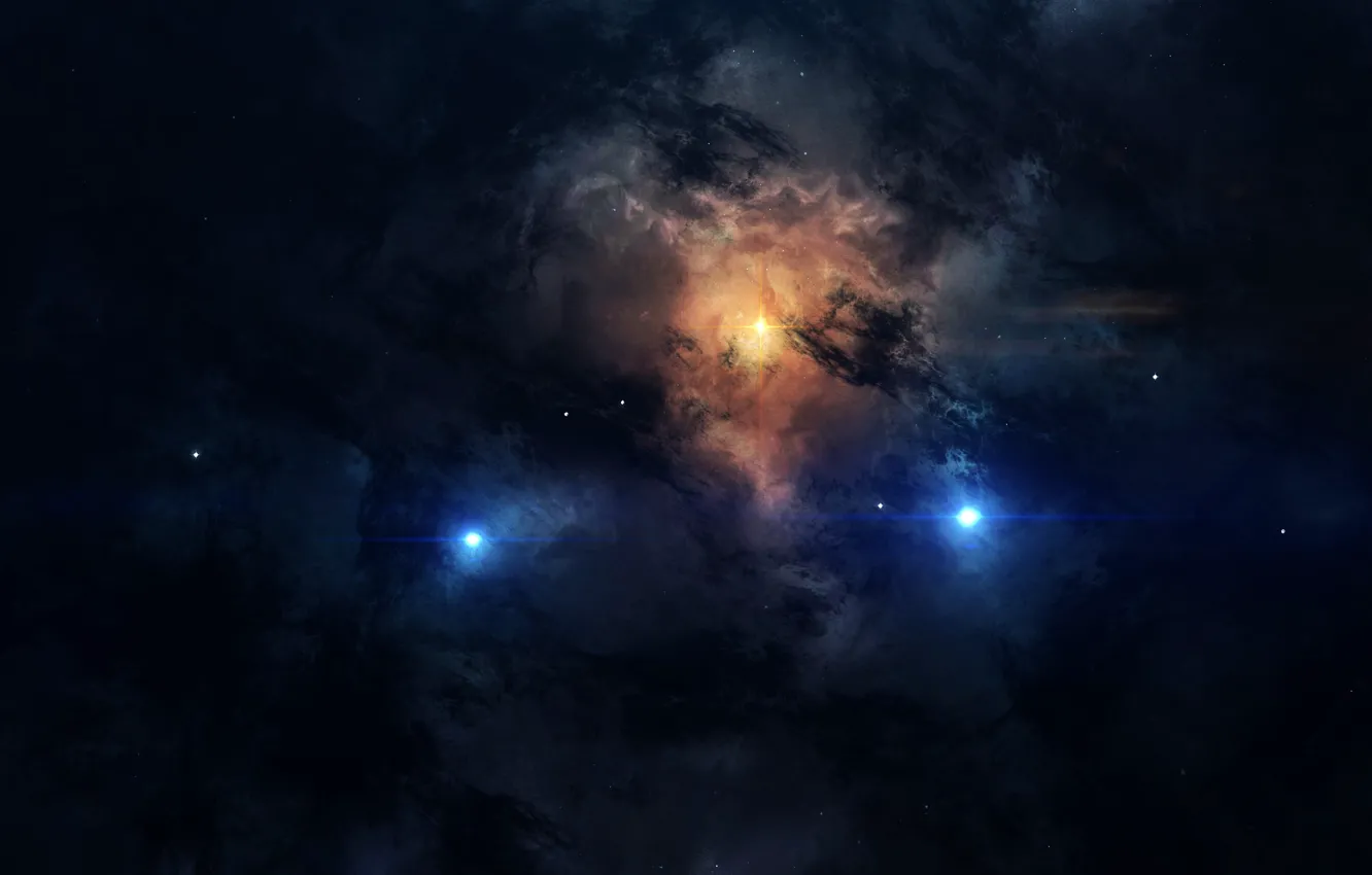 Photo wallpaper space, stars, light, nebula, space, art, space, light