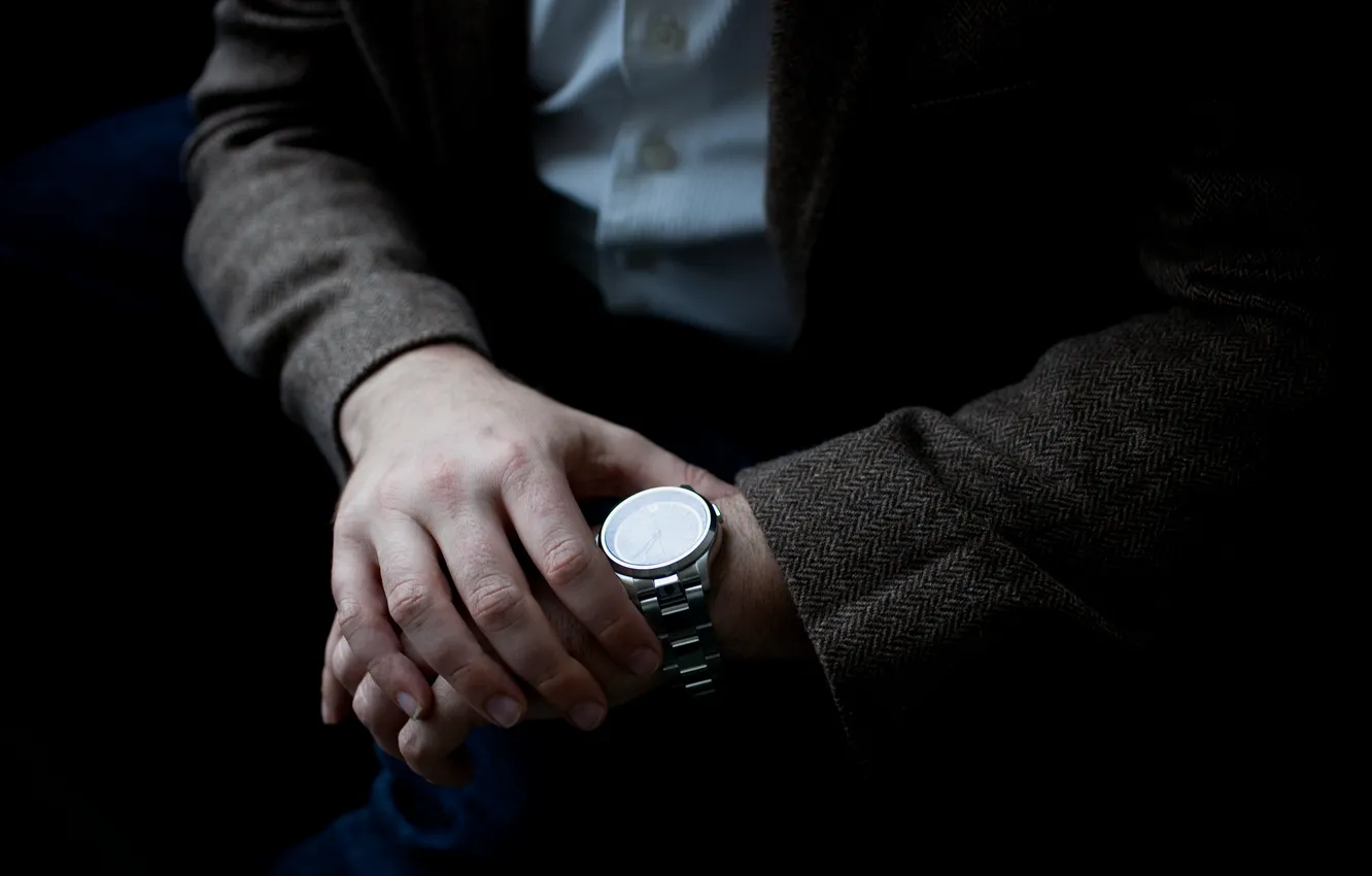 Photo wallpaper time, watch, people, hands, jacket