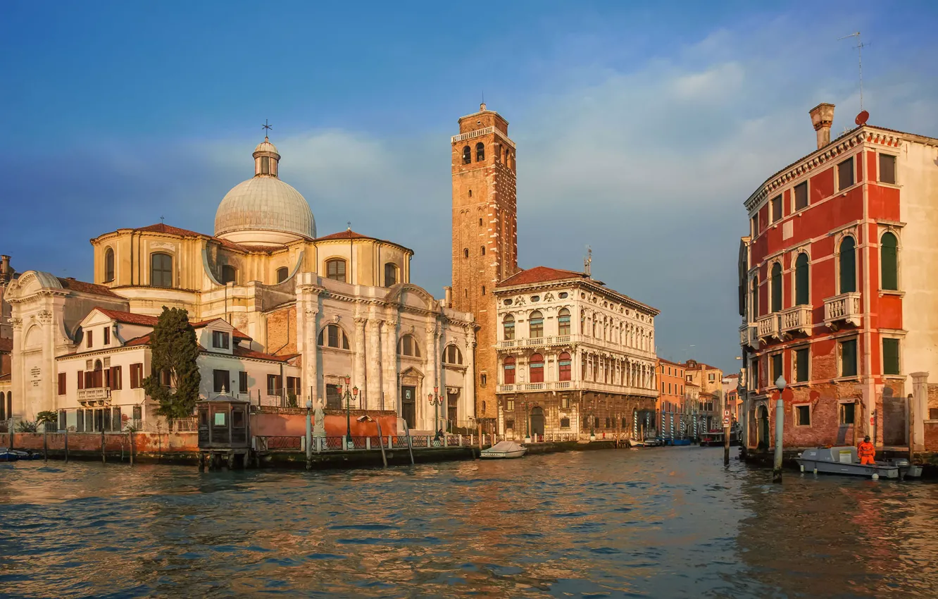 Photo wallpaper building, home, Italy, Church, Venice, channel, Italy, Venice