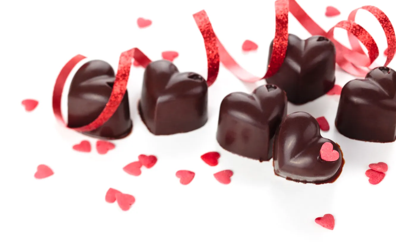 Photo wallpaper heart, chocolate, candy, love, heart, romantic, Valentine's Day