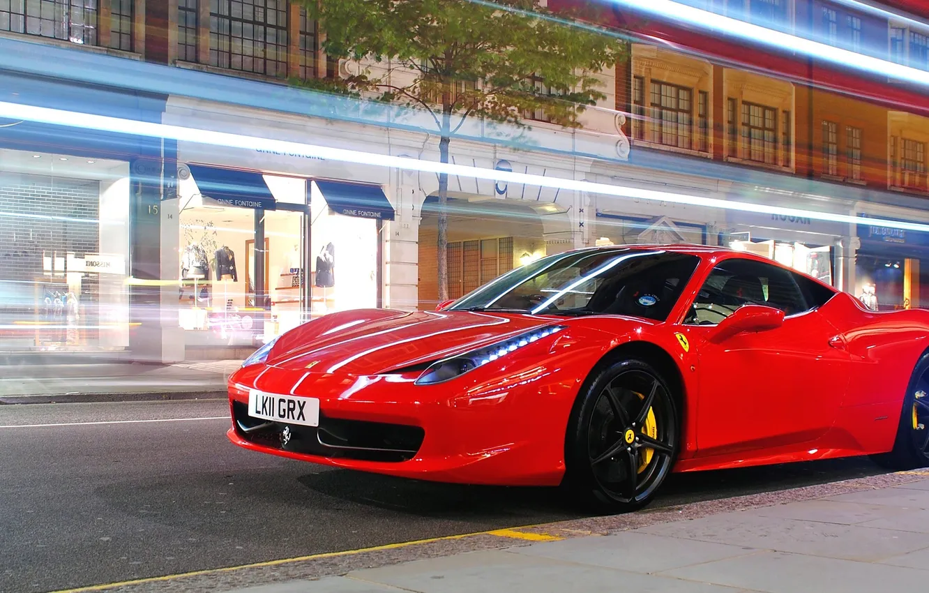 Photo wallpaper car, Ferrari, red