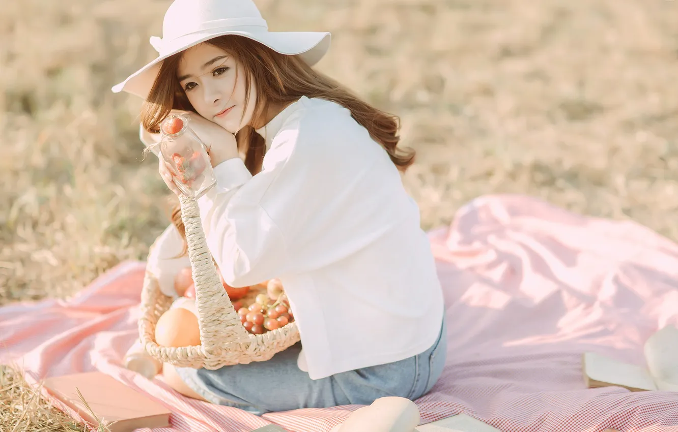 Photo wallpaper girl, pose, background