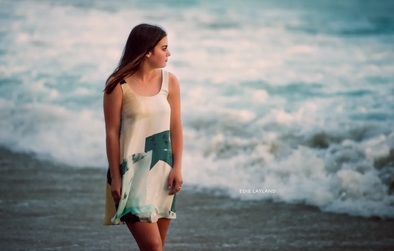 Photo wallpaper sea, summer, girl