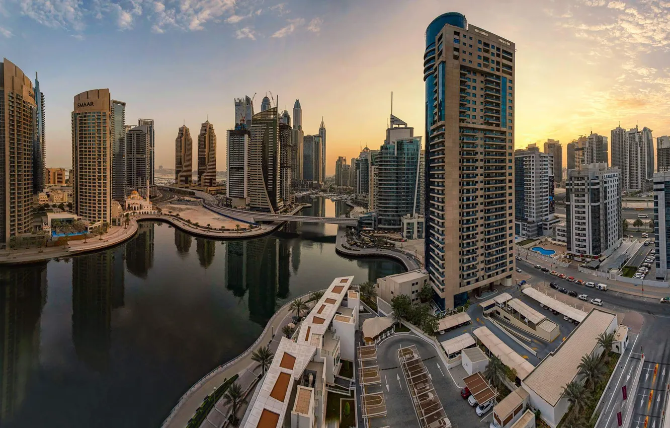 Photo wallpaper the sky, the city, reflection, building, height, home, skyscrapers, Dubai