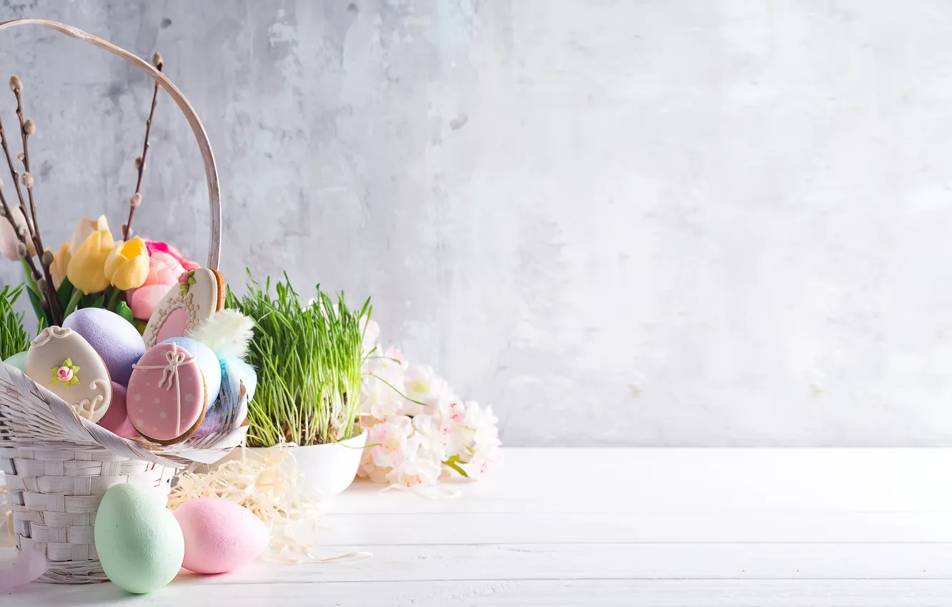 Photo wallpaper holiday, Easter, basket, Myfoodie