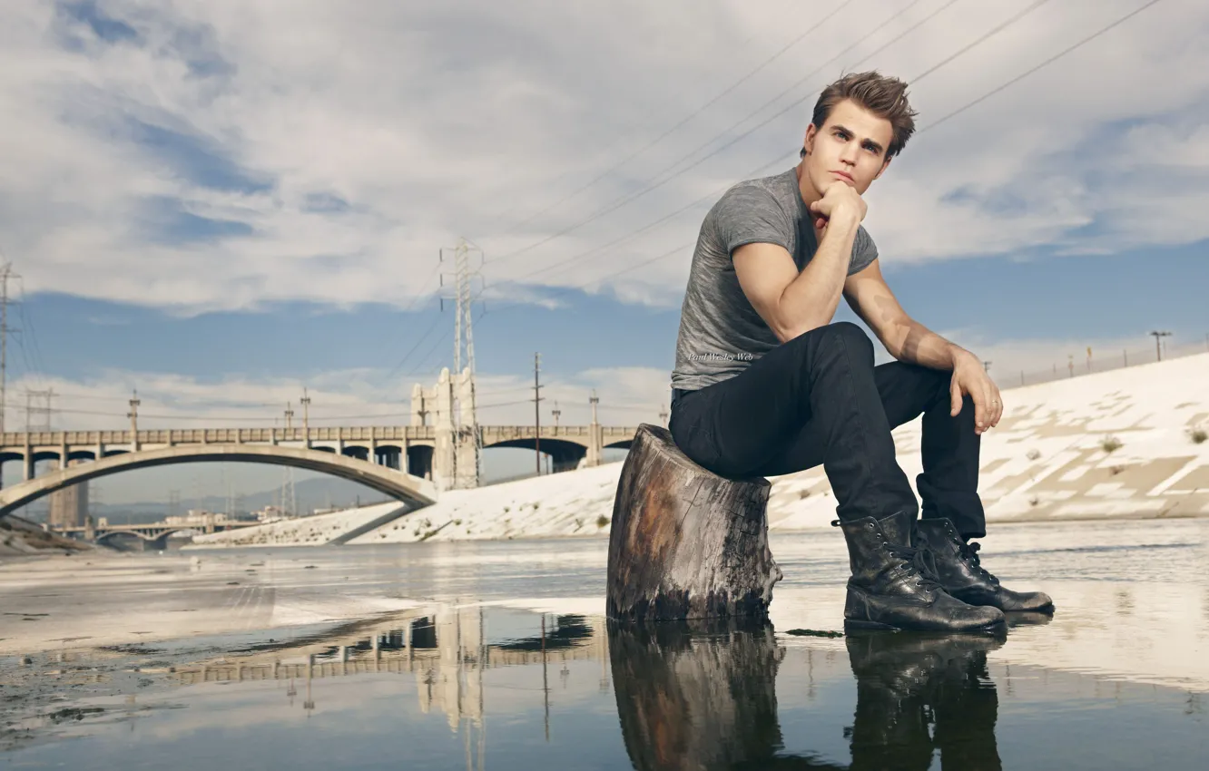 Photo wallpaper man, actor, Paul Wesley, Paul Wesley, gentlemen