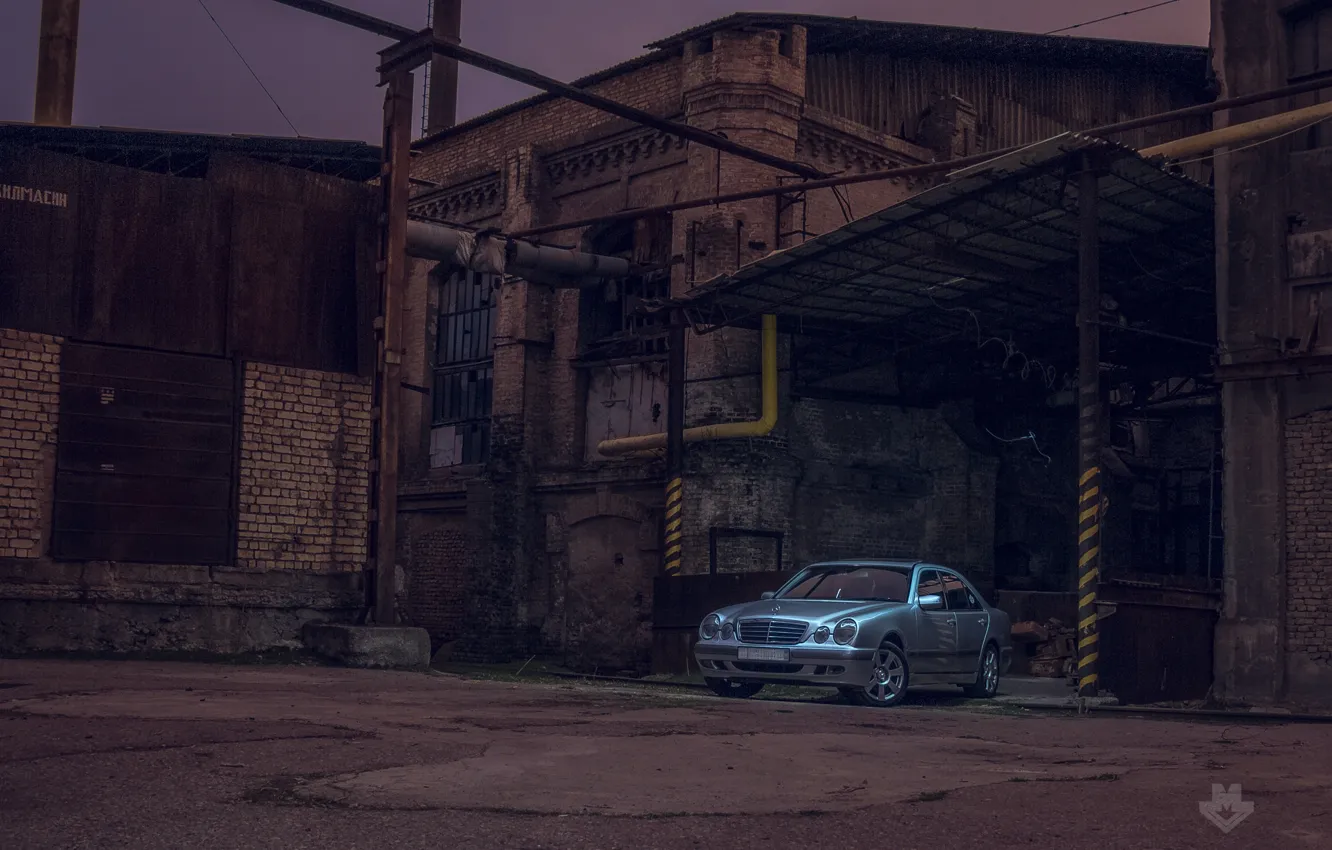 Photo wallpaper mercedes, Mercedes, factory, factory, w210