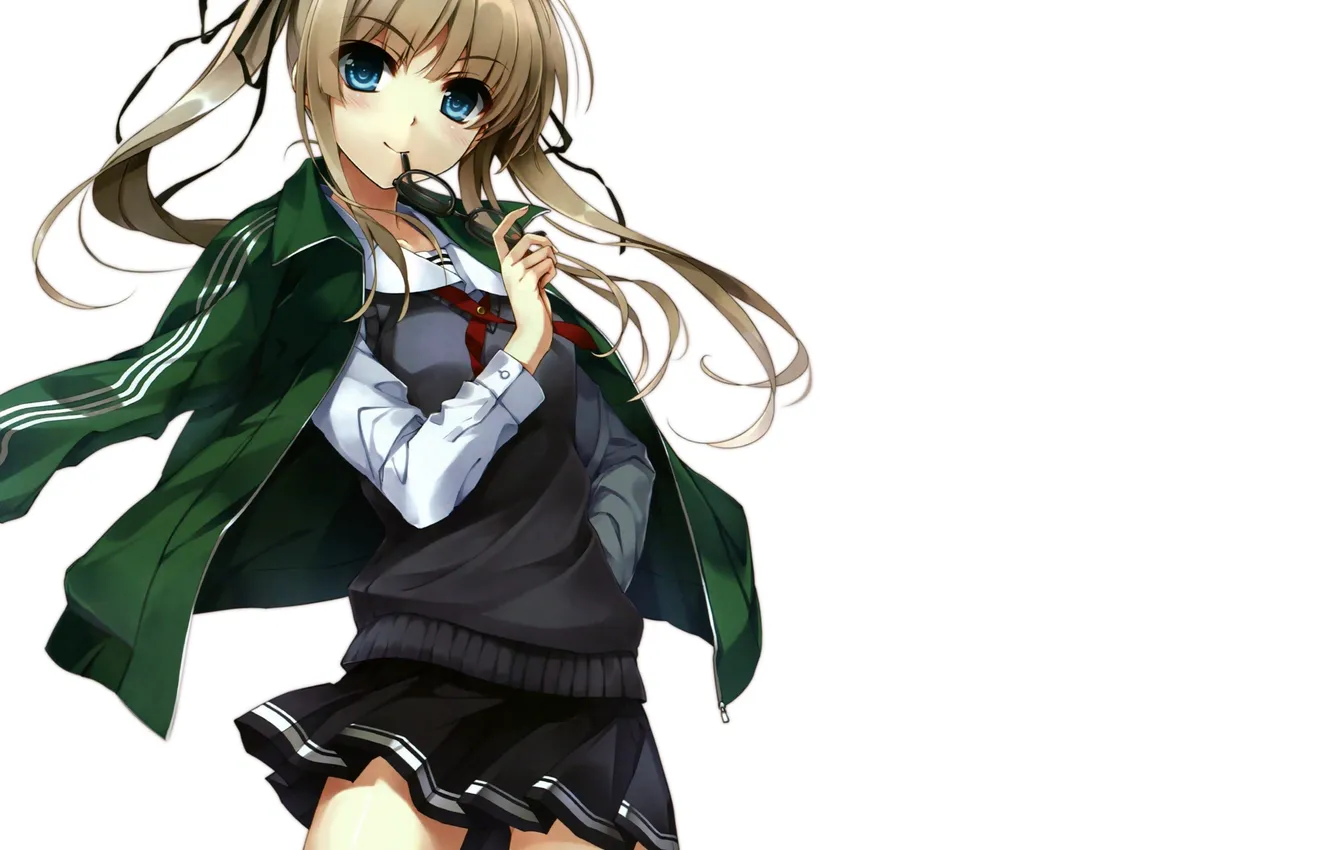 Photo wallpaper girl, anime, art, glasses, form, schoolgirl, misaki kurehito, saenai heroine from sodatekata