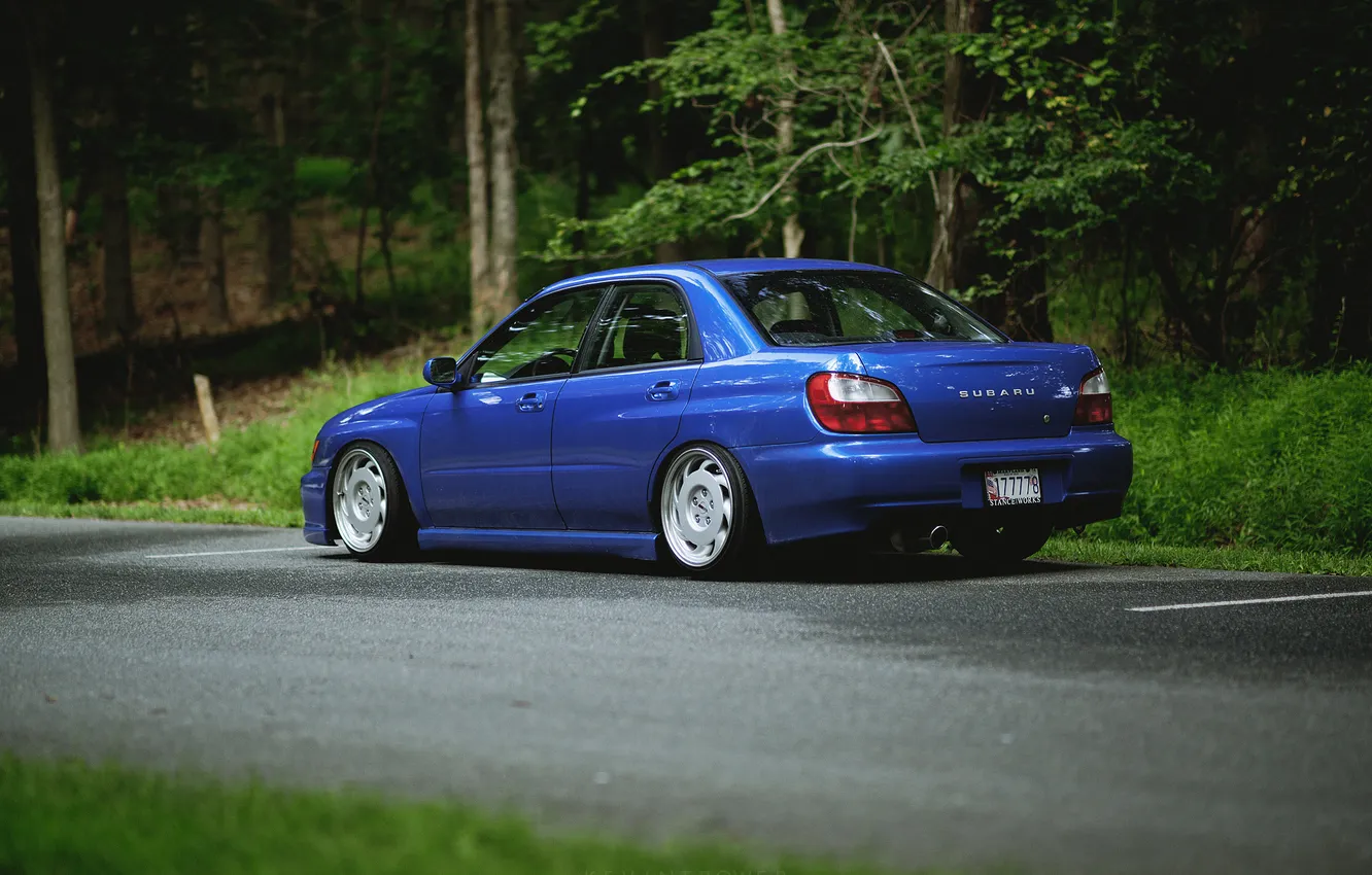 Photo wallpaper tuning, blue, blue, subaru impreza, Subaru, wrx sti