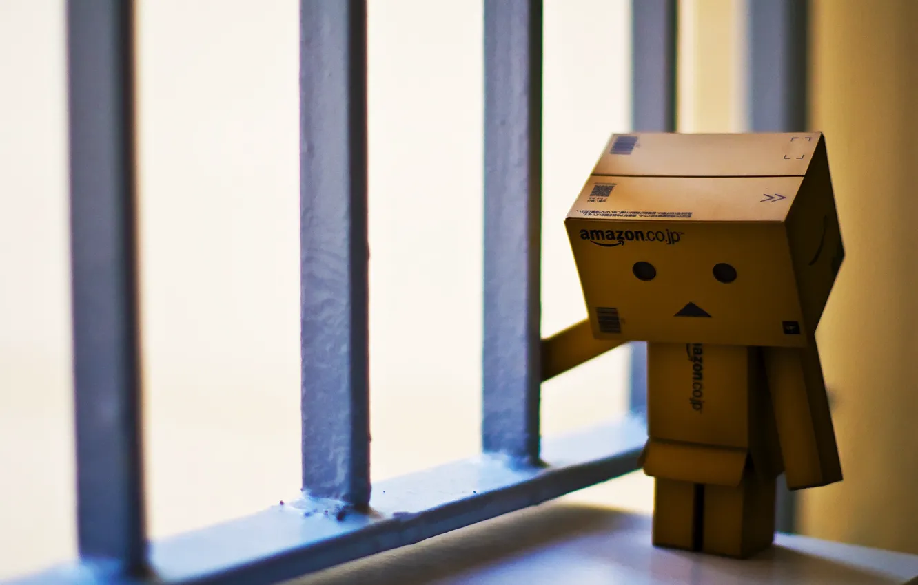 Photo wallpaper sadness, loneliness, cell, robot, danbo, Danboard, box, toy