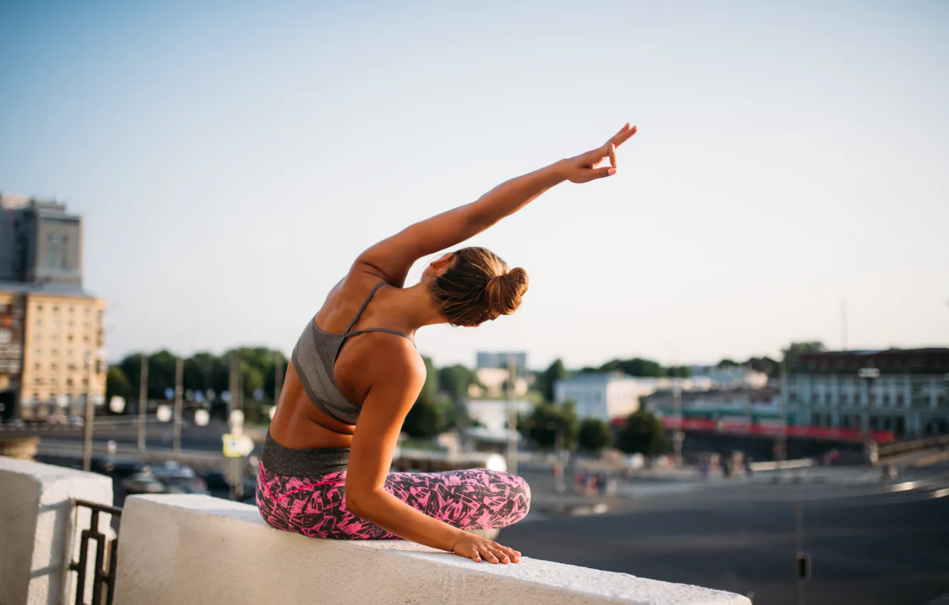 Photo wallpaper yoga, posture, elongation