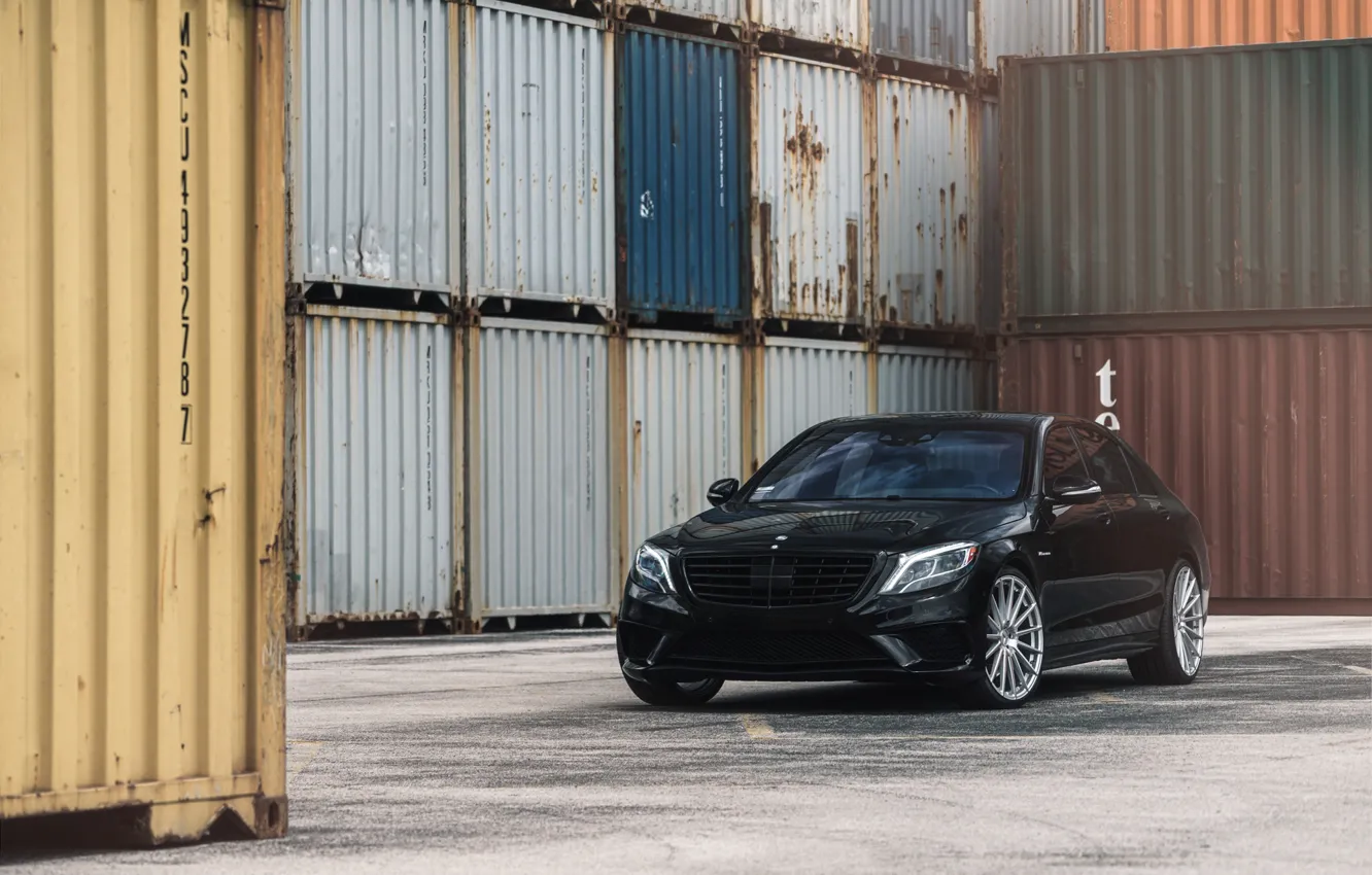 Photo wallpaper Mercedes, Black, S550, Luxury, W222, Sight