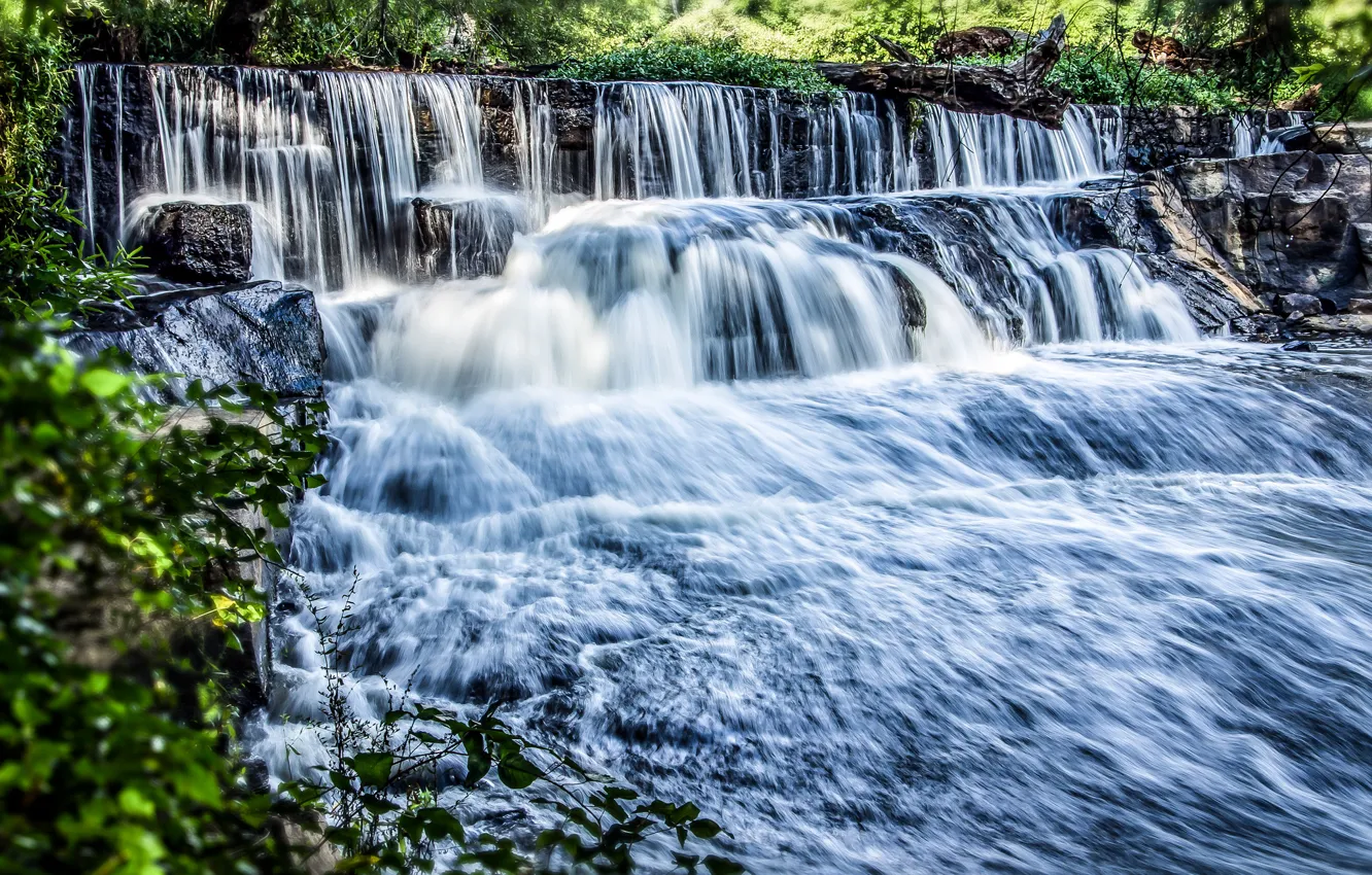 Photo wallpaper river, waterfall, cascade