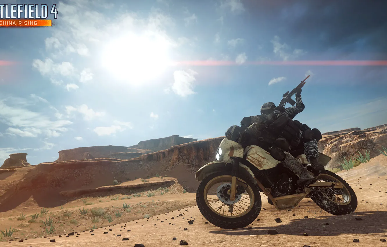 Photo wallpaper desert, bike, silk road, Battlefield 4