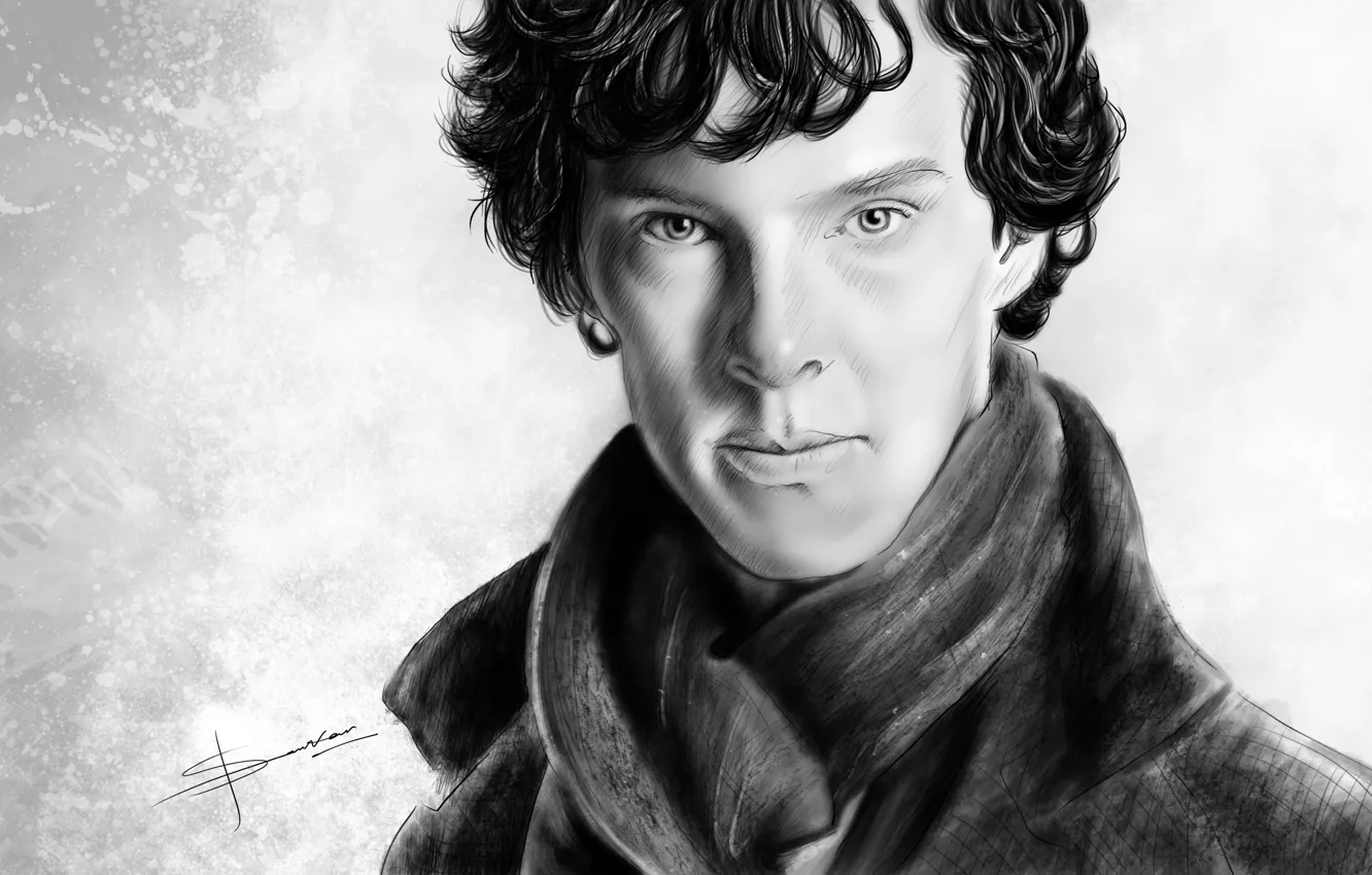 Photo wallpaper art, Sherlock Holmes, Martin Freeman, Benedict Cumberbatch, Sherlock, Sherlock BBC, Sherlock Holmes, John Watson