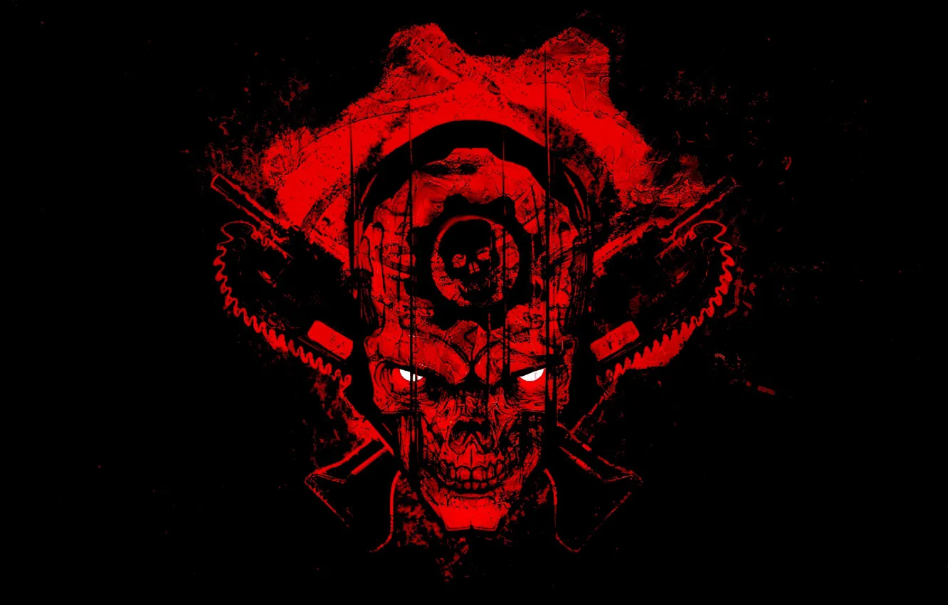 Photo wallpaper eyes, red, background, fear, red, black, blood, skull