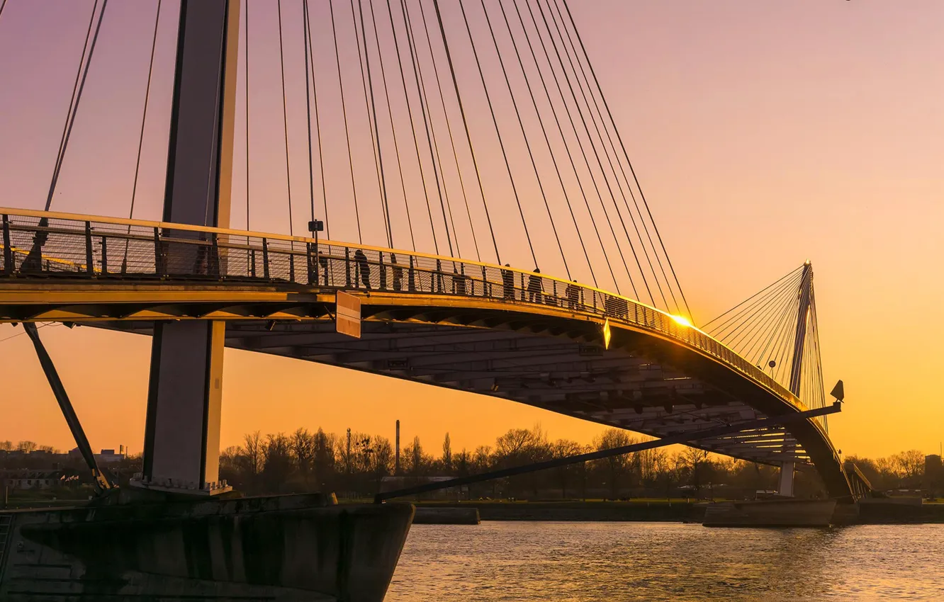 Photo wallpaper river, France, border, Germany, support, Strasbourg, Rhine, Kel