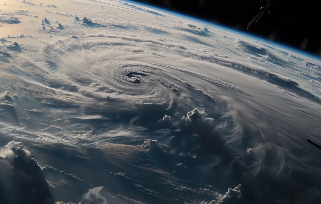 Photo wallpaper space, planet earth, Hurricane, Tornado